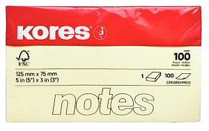 Samolepící bločky žluté 125x75 / 100 lístků v bločku