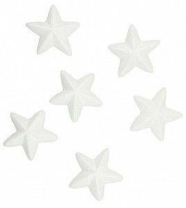 Dílky z polystyrenu - hvězdy 6 cm (6 ks)