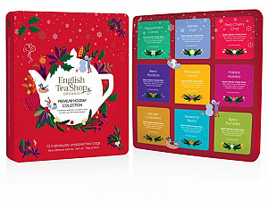 English Tea Shop Prémiová dárková plechová kazeta s bio čaji červená 108 g,72 ks