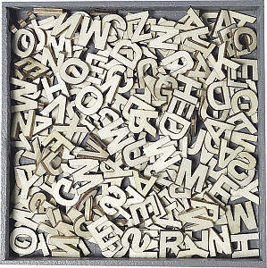 HEYDA Sada dřevěných dekorací v krabičce - písmena