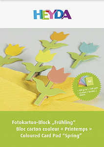 HEYDA Blok barevných kartonů 300 g A4 - tulipán 10 listů
