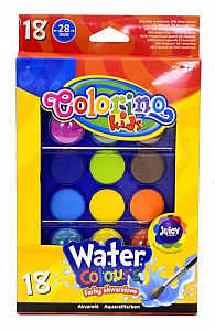 Colorino Vodové barvy velké pozdro 18 barev se 2 štětci