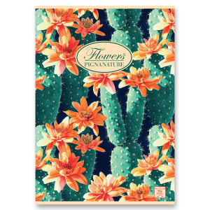 Školní sešit Pigna Nature Flowers A4, čtverečkovaný, 40 listů, mix motivů