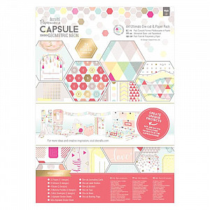 Docrafts Sada papírů, krabiček, pregamenů - Geometric Neon 48 ks