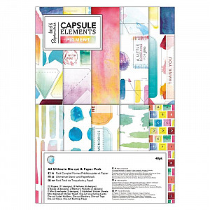 Docrafts Sada papírů, krabiček, pregamenů - Elements Pigment 48 ks