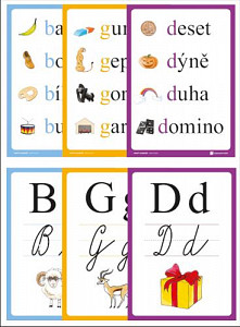 Sada 34 karet A4 pro výuku nových písmen