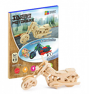NiXiM Dřevěné 3D puzzle - Motorka