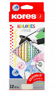 Kores Kolores Magic trojhranné pastelky - gumovatelné 12 barev
