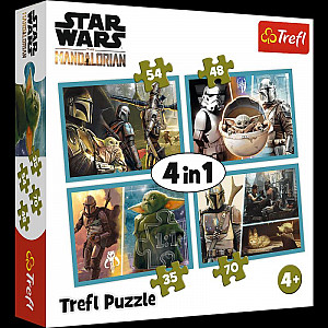 Puzzle Star Wars / Mandalorian a jeho svět 4v1 (35,48,54,70 dílků)