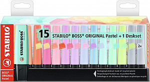Zvýrazňovač STABILO BOSS ORIGINAL Pastel 15 ks