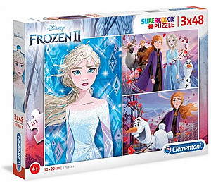 Clementoni Puzzle Supercolor - Frozen II / 3 x 48 dílků