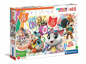Clementoni Puzzle Supercolor Floor - 44 Cats 40 dílků