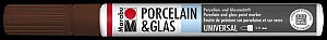 Marabu Popisovač na sklo/porcelán 1-2 mm - hnědý