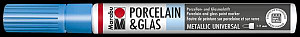Marabu Popisovač na sklo/porcelán 1-2 mm - metalický modrý