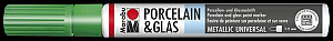 Marabu Popisovač na sklo/porcelán 1-2 mm - metalický zelený