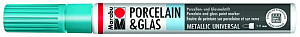 Marabu Popisovač na sklo/porcelán 1-2 mm - metalický petrolejový