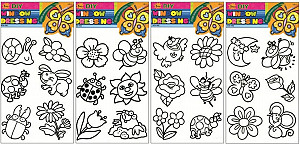 Předlohy na malování na sklo s vyvýšenou konturou - květiny 30 x 21 cm