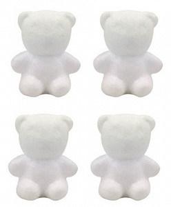 Dílky z polystyrenu medvídci 5 cm (4 ks)