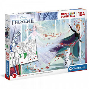 Clementoni Puzzle Double face colouring - Frozen 2, 104 dílků
