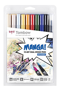 Tombow Oboustranný štětcový fix ABT - Manga Shonen 10 ks