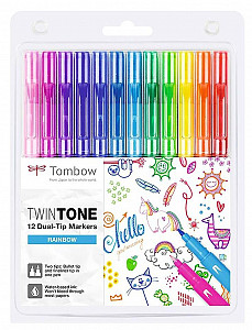 Tombow Sada oboustranných fixů TwinTone - Rainbow