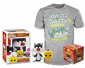 Funko POP & Tee: Looney Tunes Sylvester and Tweety, velikost S (exkluzivní sada s tričkem)