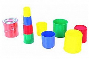 Kubus pyramida skládanka kulatá 9 ks (4 barvy )plastová