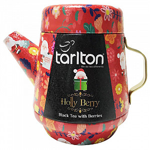 TARLTON Tea Pot Holly Berry Black - sypaný černý čaj s kousky ovoce v plechové konvičce 100g