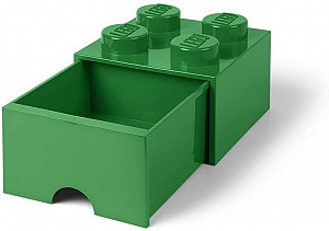 Úložný box LEGO s šuplíkem 4 - tmavě zelený