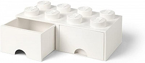 Úložný box LEGO s šuplíky 8 - bílý