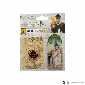Harry Potter Magnety - Pobertův plánek a Buclatá dáma / Sada 2 ks