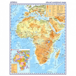 Afrika Obecně zeměpisná mapa