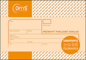 Příjmový doklad, A6, 2 × 50 listů, číslovaný, NCR