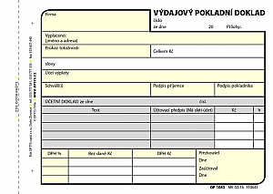 Výdajový doklad, A6, 100 listů, NCR