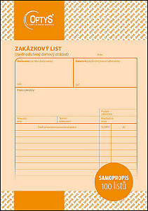 Zakázkový list, A5, 100 listů, NCR