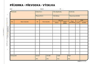 Příjemka-převodka-výdejka, A5, 100 listů, NCR