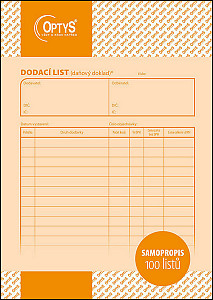 Dodací list, A5, 100 listů, perforace v horní části tiskopisu,NCR