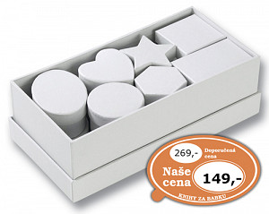 Dárkové krabičky různých tvarů, 15 kusů, bílá