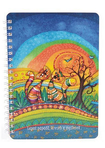 Kroužkový blok SLUNEČNÍ KOČKY B6, čistý, 50 listů