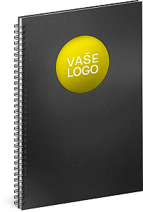 Twin černý/žlutý linkovaný notes