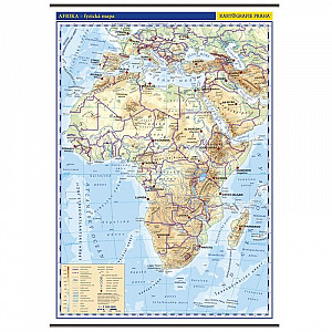 Afrika fyzická nástěnná mapa