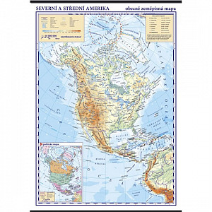 Severní Amerika fyzická mapa