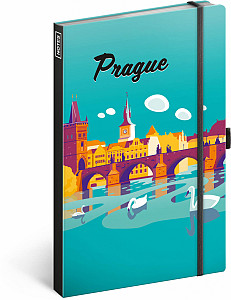 NOTIQUE Notes Praha, linkovaný, 13 x 21 cm