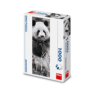 Puzzle 1000 Panda v trávě Panoramic