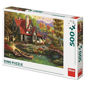 Puzzle Chata u jezera 500 dílků