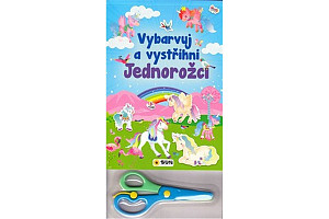 Vybarvuj a Vystřihni Jednorožci (modrá)