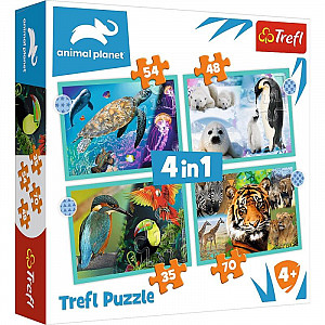 Puzzle Animal Planet: Záhadný svět zvířat 4v1
