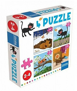 4 puzzle kočka