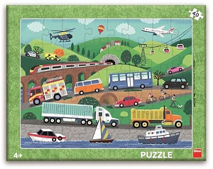 Puzzle 40 Dopravní prostředky deskové