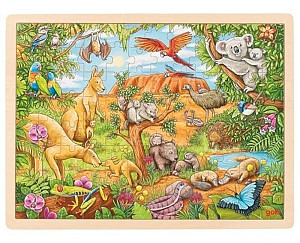 Dřevěné puzzle Australská zvířata 96 dílků